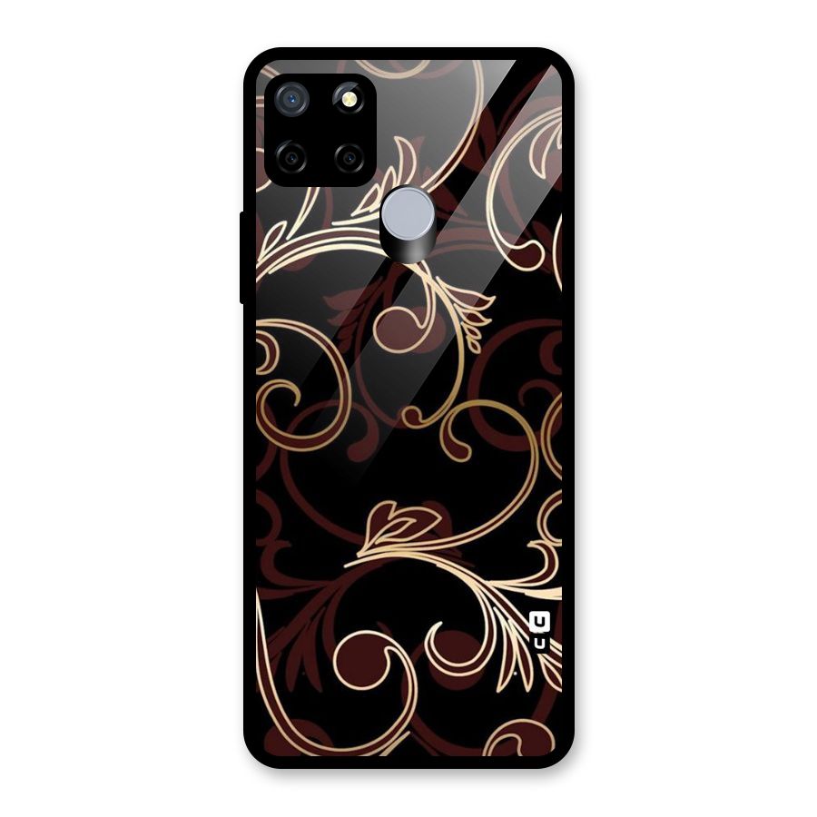 Golden Maroon Beauty Glass Back Case for Realme Narzo 30A