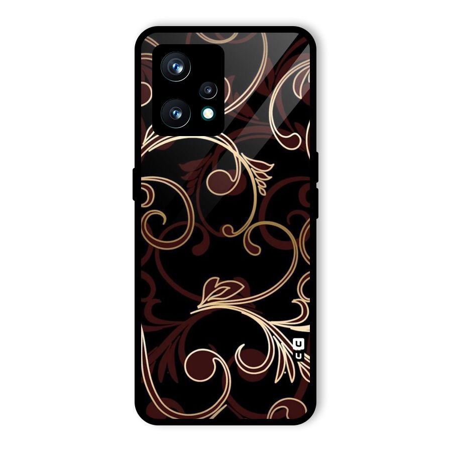 Golden Maroon Beauty Glass Back Case for Realme Narzo 50 Pro