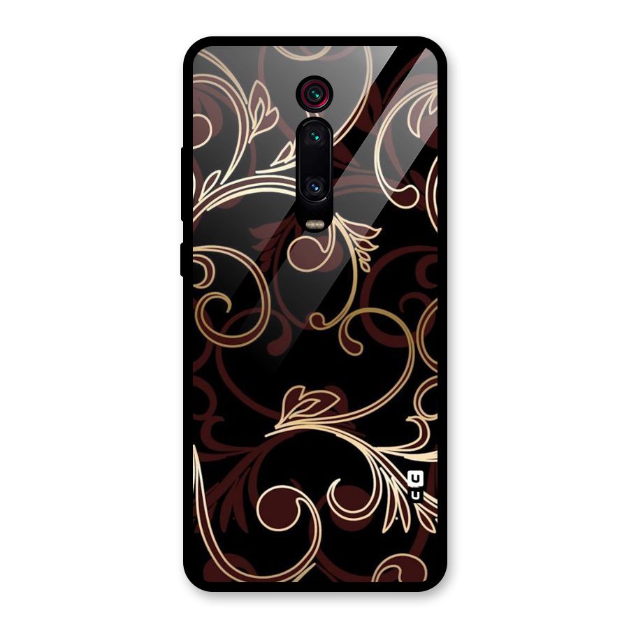 Golden Maroon Beauty Glass Back Case for Redmi K20