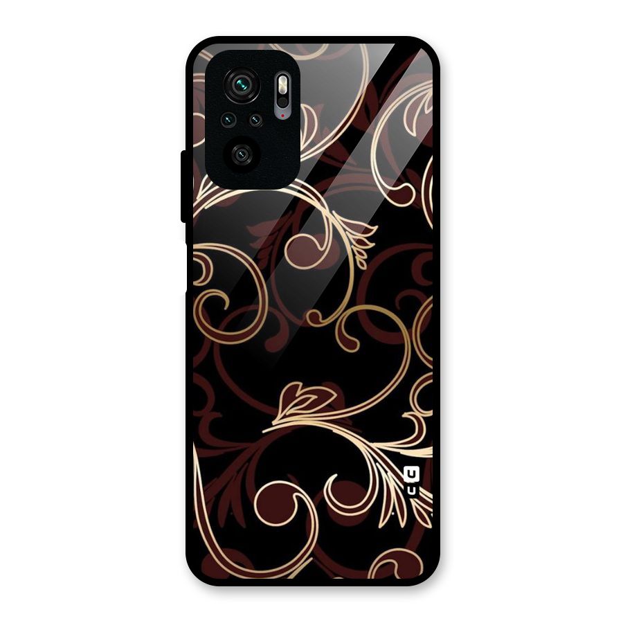 Golden Maroon Beauty Glass Back Case for Redmi Note 10S