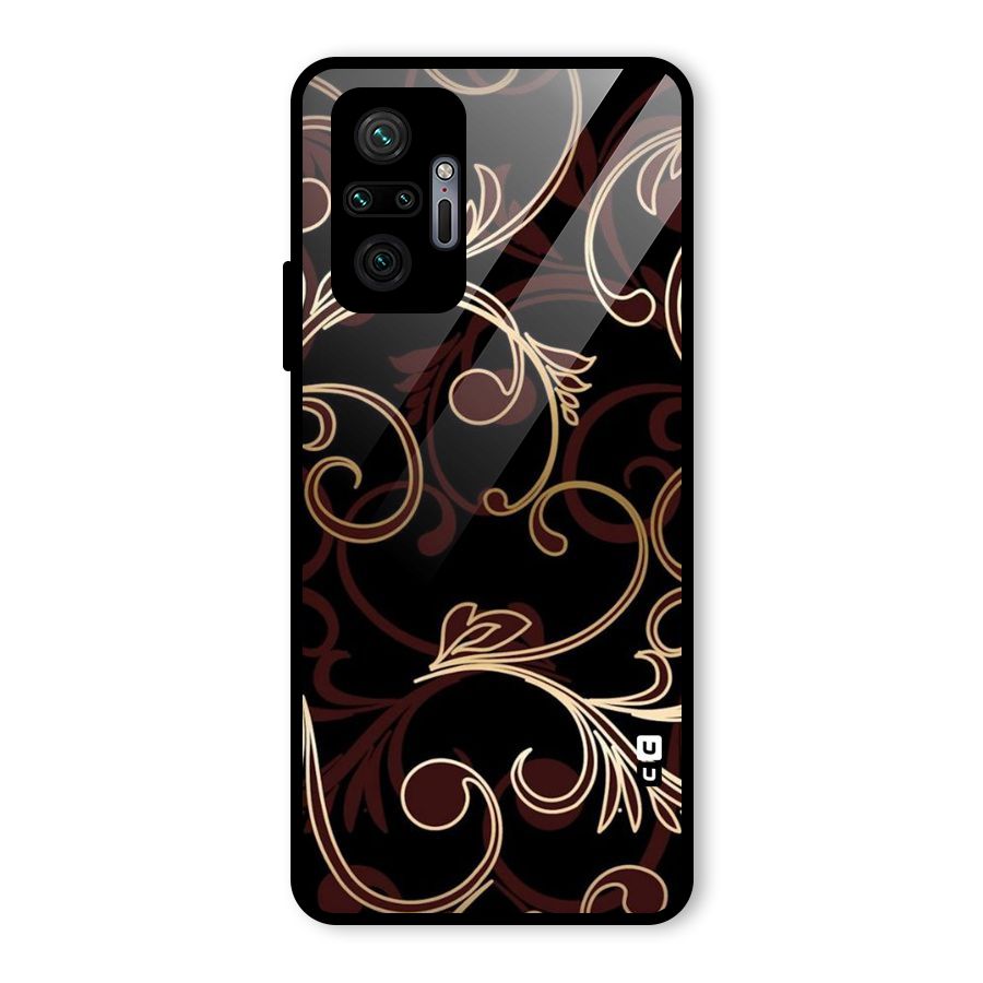 Golden Maroon Beauty Glass Back Case for Redmi Note 10 Pro