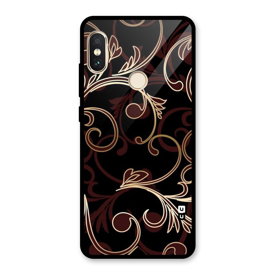 Golden Maroon Beauty Glass Back Case for Redmi Note 5 Pro