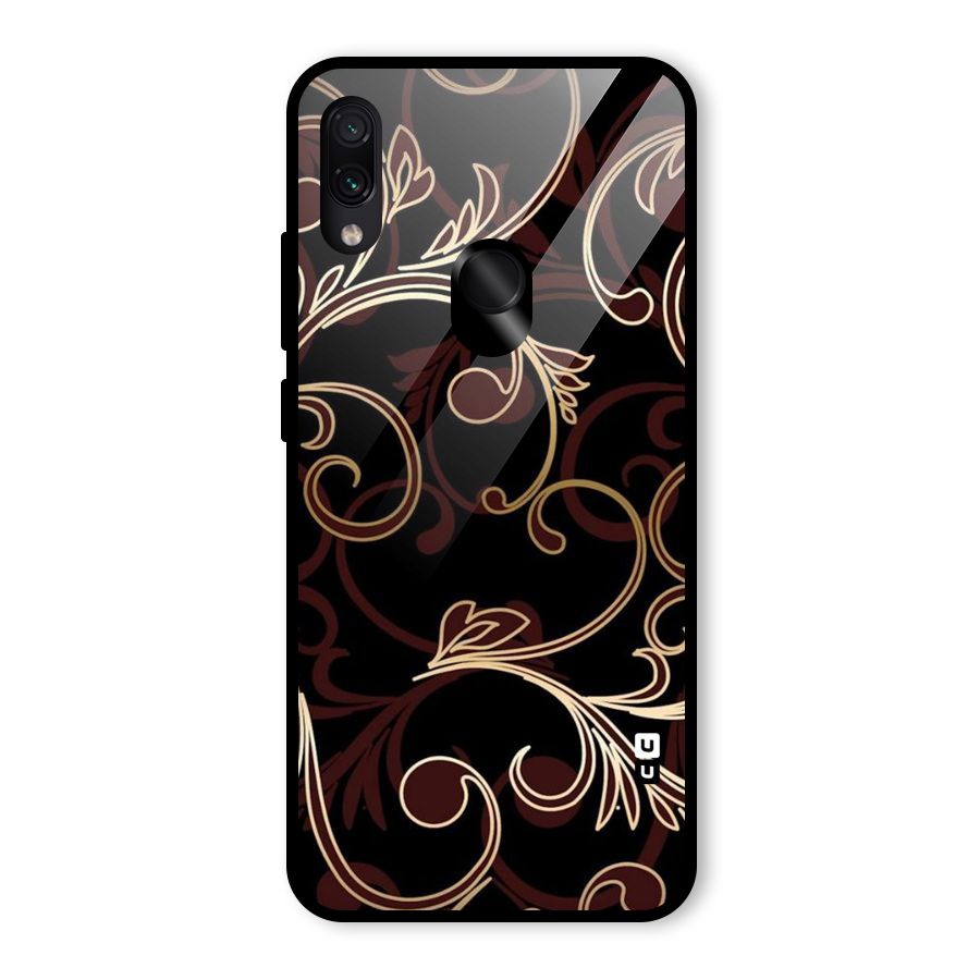 Golden Maroon Beauty Glass Back Case for Redmi Note 7 Pro