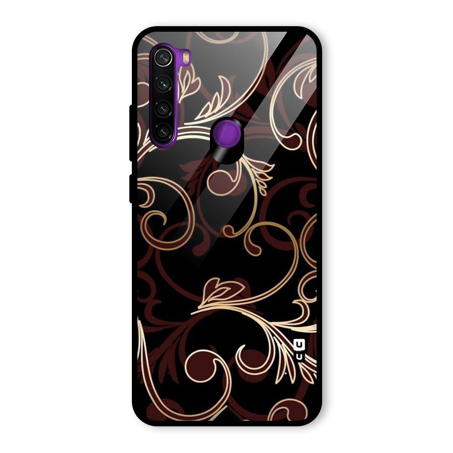 Golden Maroon Beauty Glass Back Case for Redmi Note 8