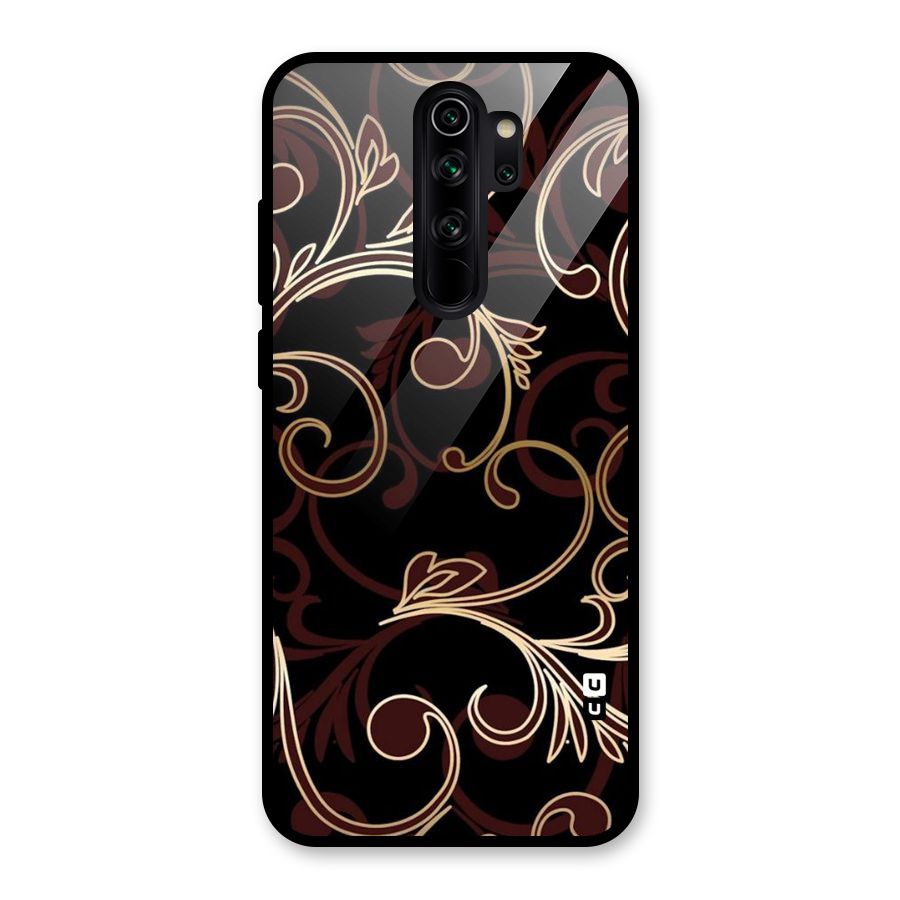 Golden Maroon Beauty Glass Back Case for Redmi Note 8 Pro