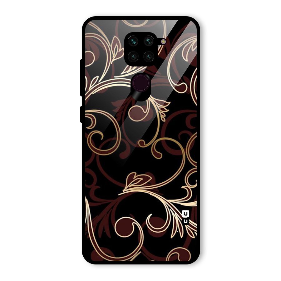 Golden Maroon Beauty Glass Back Case for Redmi Note 9