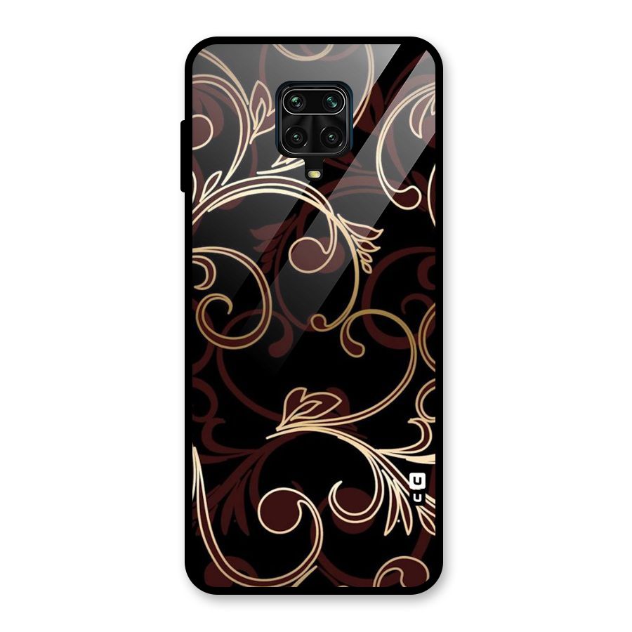 Golden Maroon Beauty Glass Back Case for Redmi Note 9 Pro Max