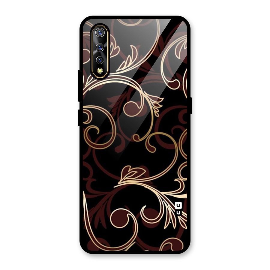Golden Maroon Beauty Glass Back Case for Vivo S1