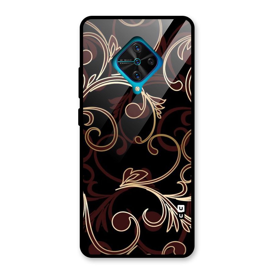 Golden Maroon Beauty Glass Back Case for Vivo S1 Pro