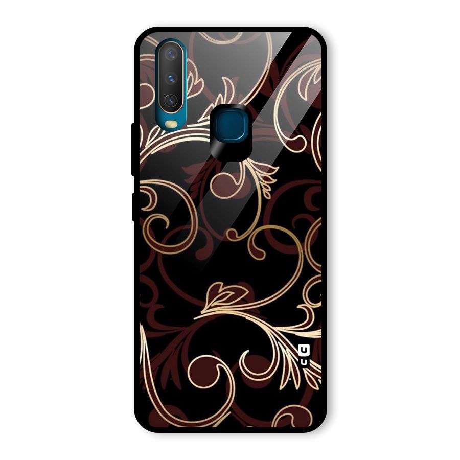 Golden Maroon Beauty Glass Back Case for Vivo U10
