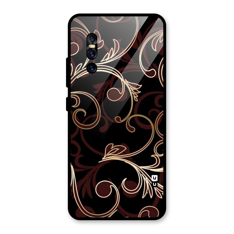 Golden Maroon Beauty Glass Back Case for Vivo V15 Pro