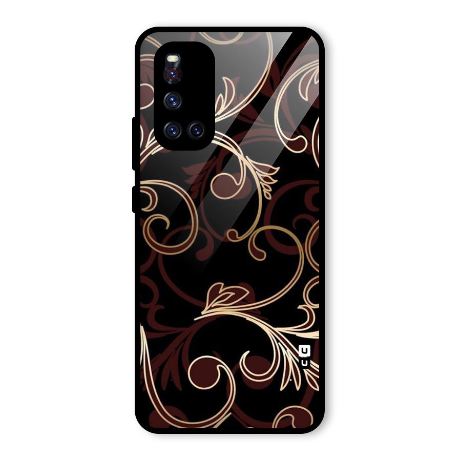 Golden Maroon Beauty Glass Back Case for Vivo V19