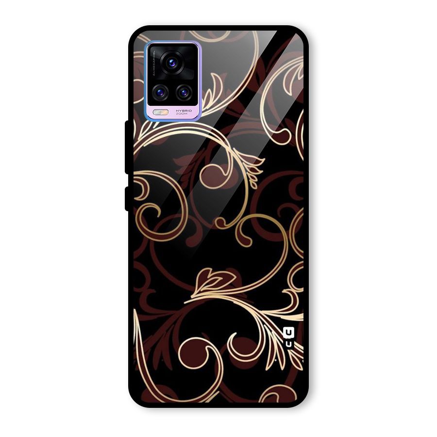 Golden Maroon Beauty Glass Back Case for Vivo V20 Pro