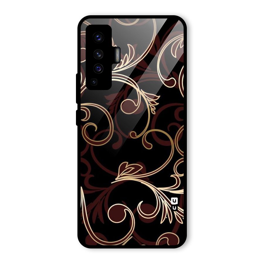 Golden Maroon Beauty Glass Back Case for Vivo X50