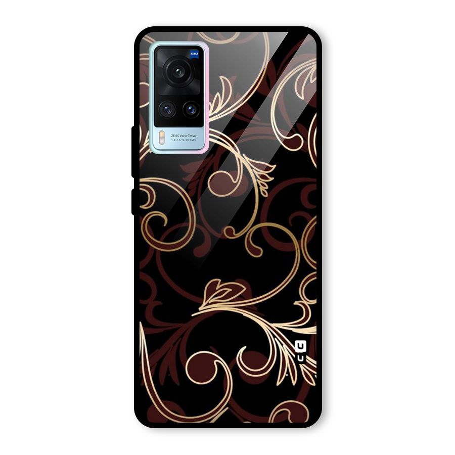 Golden Maroon Beauty Glass Back Case for Vivo X60