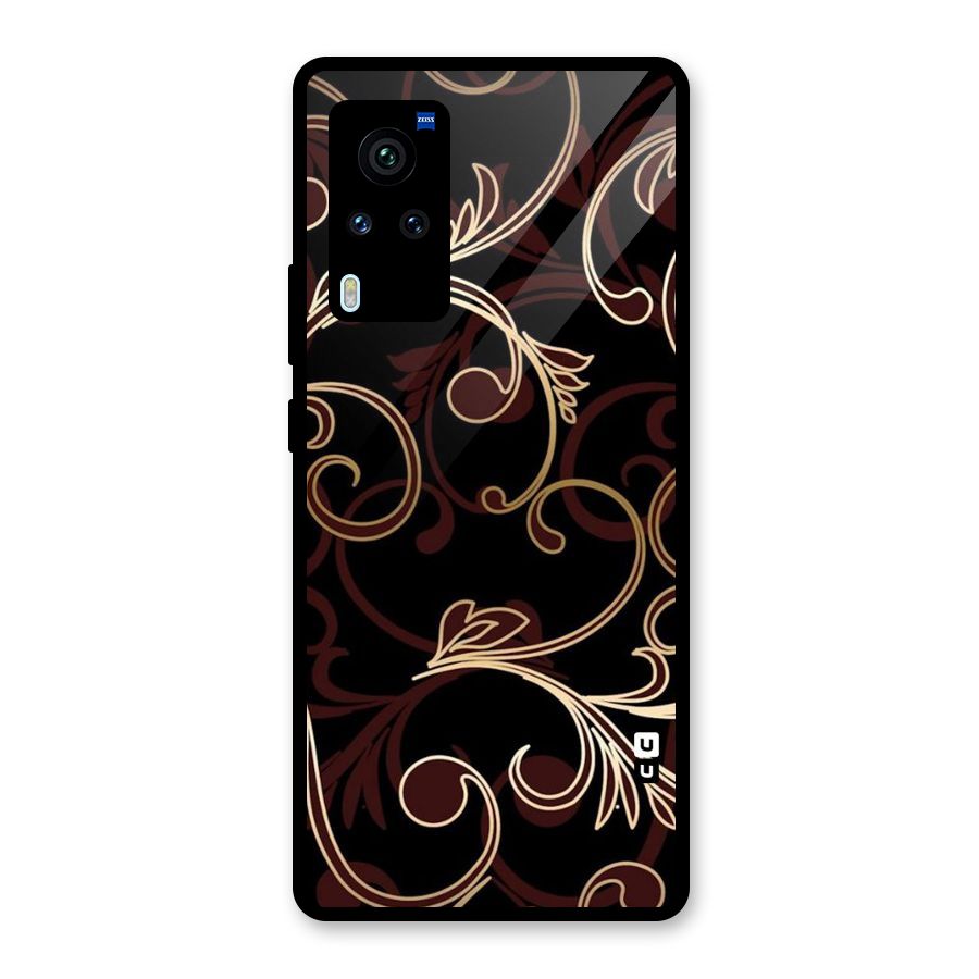 Golden Maroon Beauty Glass Back Case for Vivo X60 Pro
