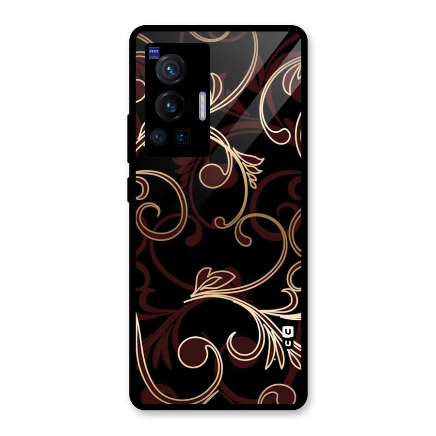 Golden Maroon Beauty Glass Back Case for Vivo X70 Pro