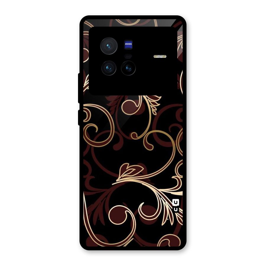 Golden Maroon Beauty Glass Back Case for Vivo X80