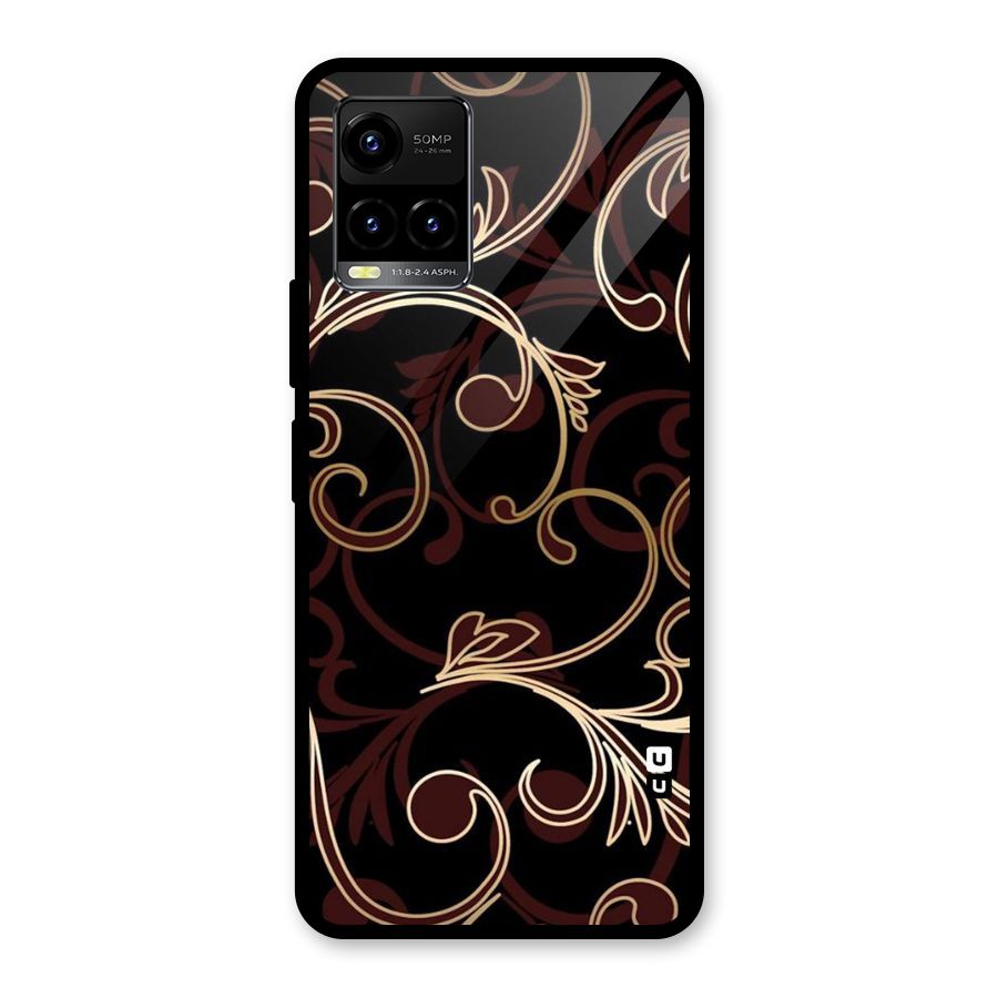 Golden Maroon Beauty Glass Back Case for Vivo Y21T