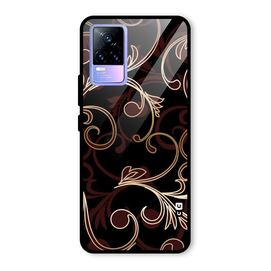 Golden Maroon Beauty Glass Back Case for Vivo Y73