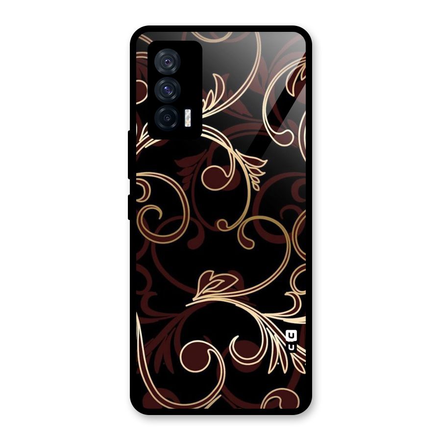 Golden Maroon Beauty Glass Back Case for Vivo iQOO 7 5G