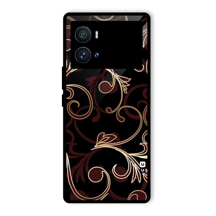 Golden Maroon Beauty Glass Back Case for Vivo iQOO 9 Pro