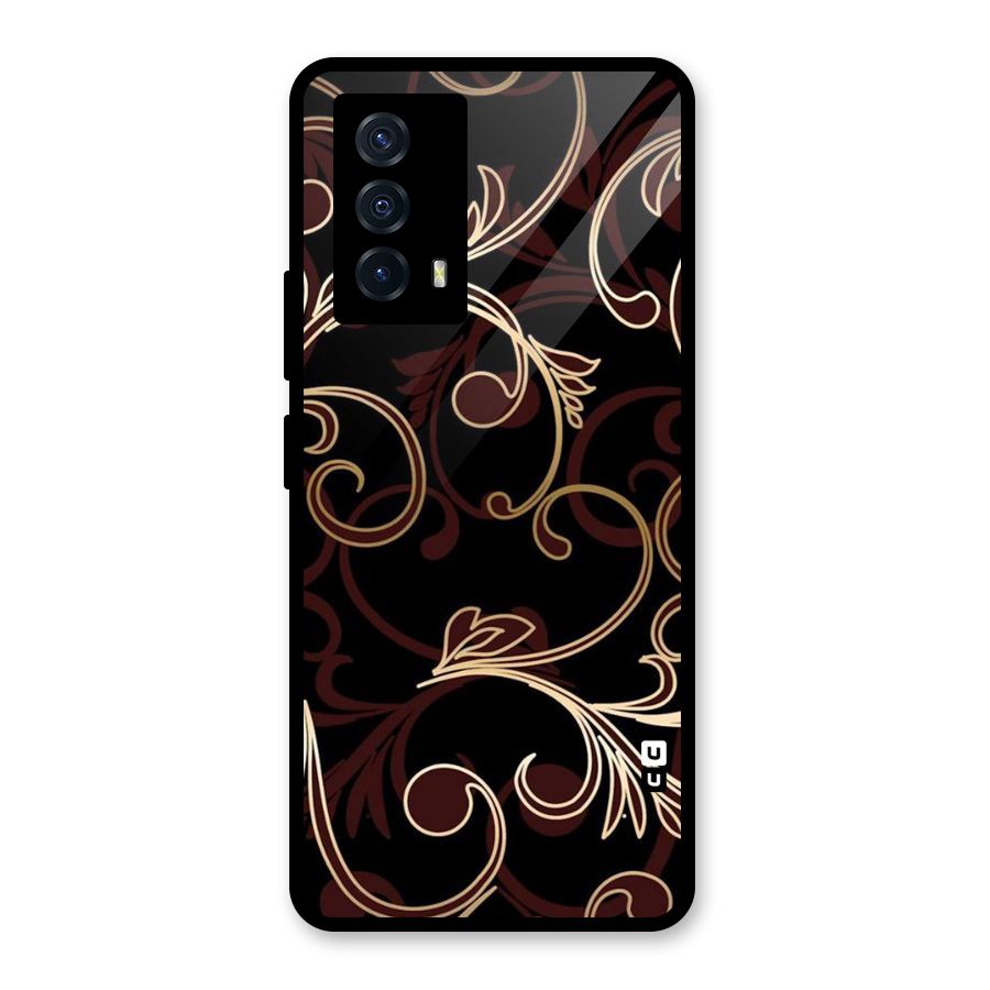 Golden Maroon Beauty Glass Back Case for Vivo iQOO Z5