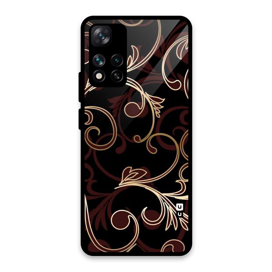 Golden Maroon Beauty Glass Back Case for Xiaomi 11i HyperCharge 5G