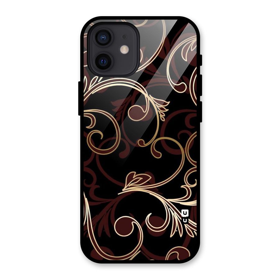 Golden Maroon Beauty Glass Back Case for iPhone 12