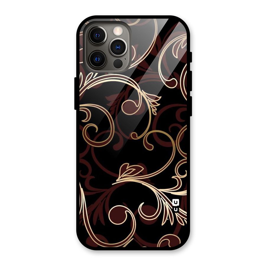 Golden Maroon Beauty Glass Back Case for iPhone 12 Pro