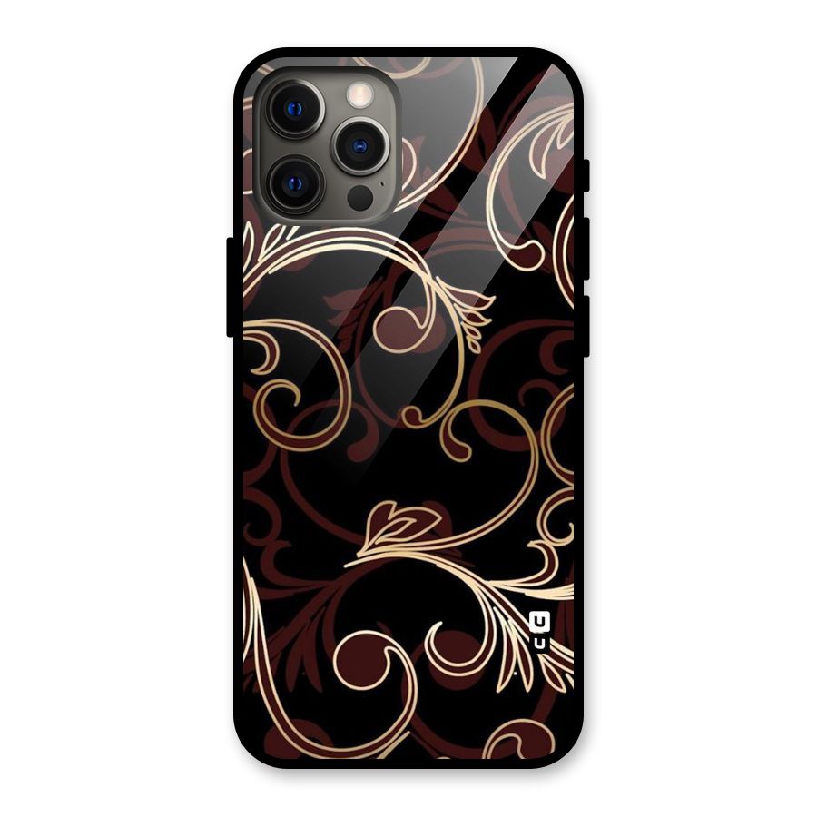 Golden Maroon Beauty Glass Back Case for iPhone 12 Pro Max