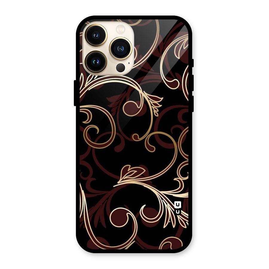 Golden Maroon Beauty Glass Back Case for iPhone 13 Pro Max