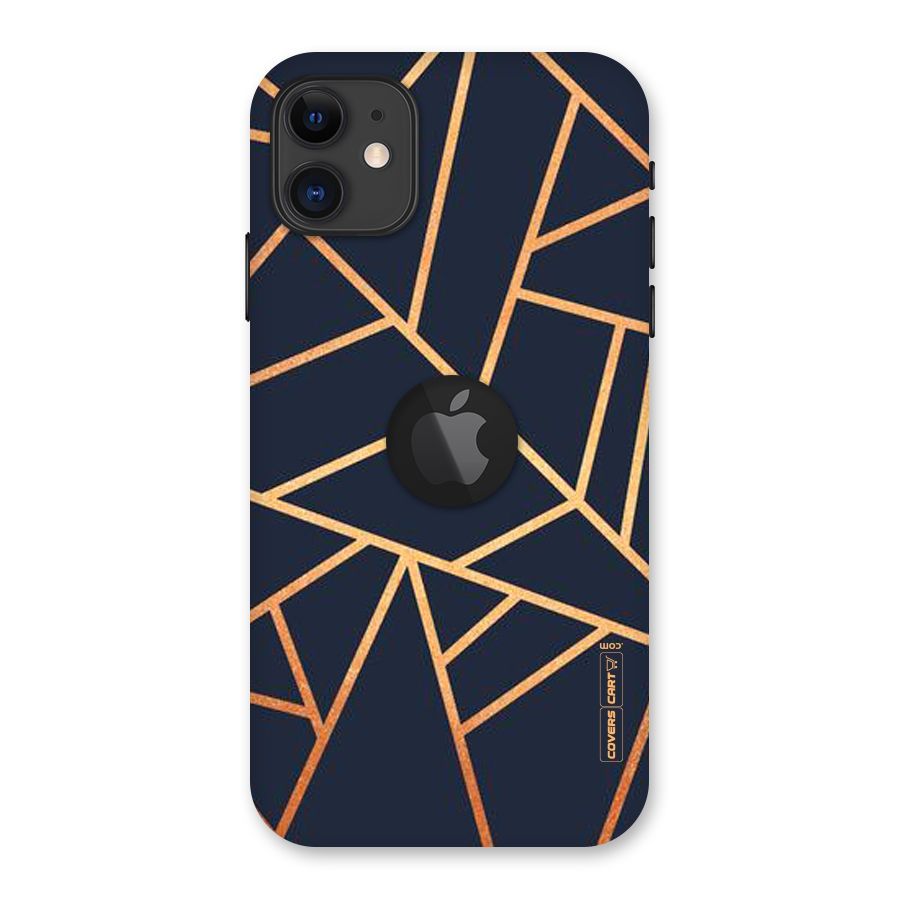 Golden Pattern Back Case for iPhone 11 Logo Cut