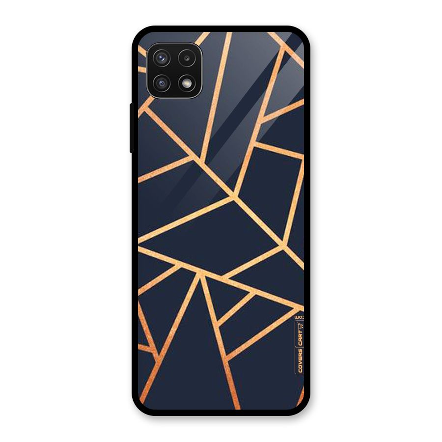 Golden Pattern Glass Back Case for Galaxy A22 5G