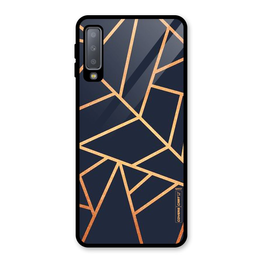 Golden Pattern Glass Back Case for Galaxy A7 (2018)