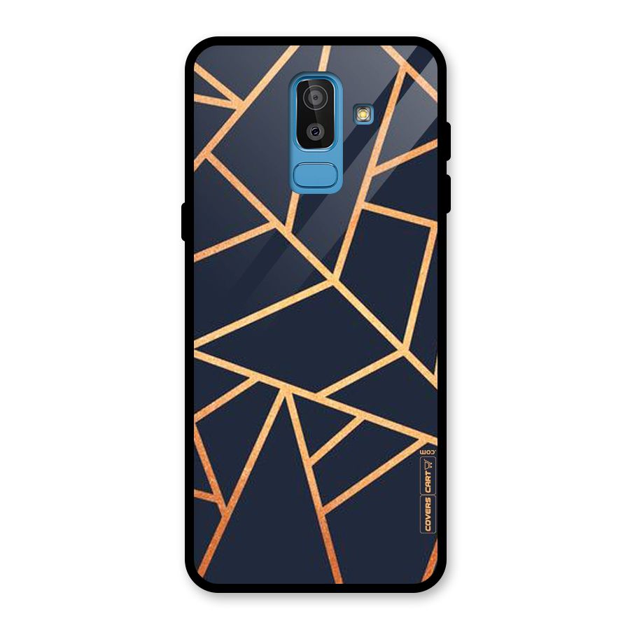 Golden Pattern Glass Back Case for Galaxy J8