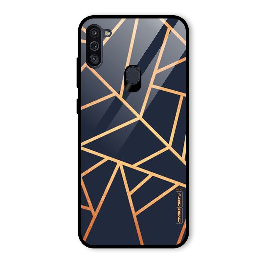 Golden Pattern Glass Back Case for Galaxy M11