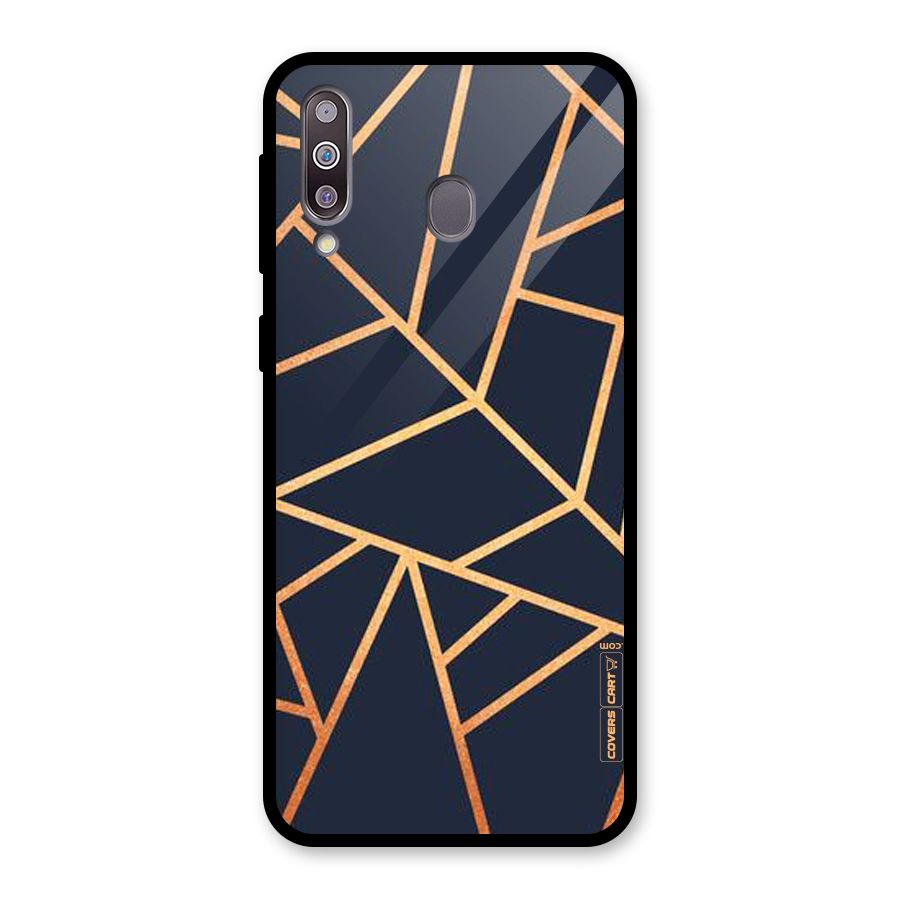 Golden Pattern Glass Back Case for Galaxy M30