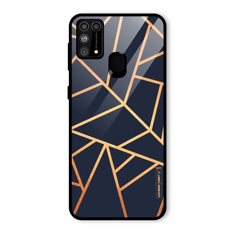 Golden Pattern Glass Back Case for Galaxy M31