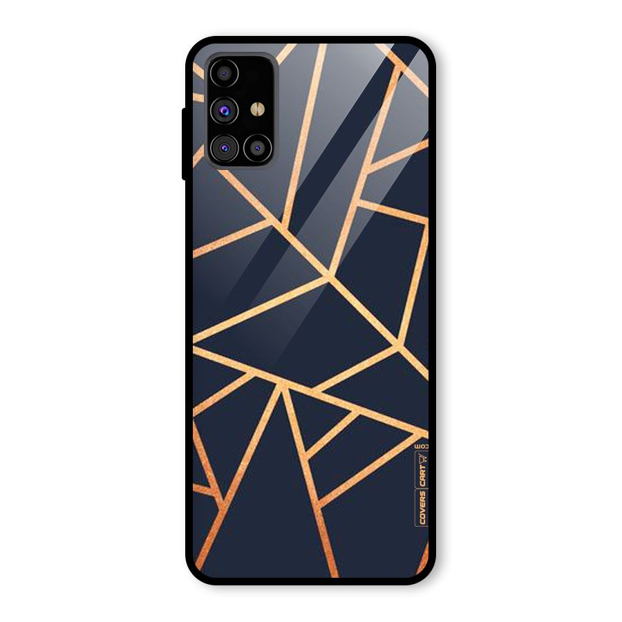 Golden Pattern Glass Back Case for Galaxy M31s