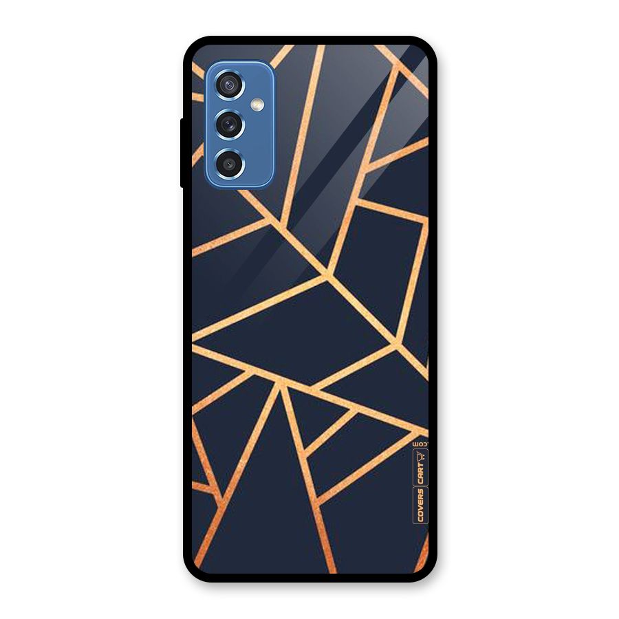 Golden Pattern Glass Back Case for Galaxy M52 5G