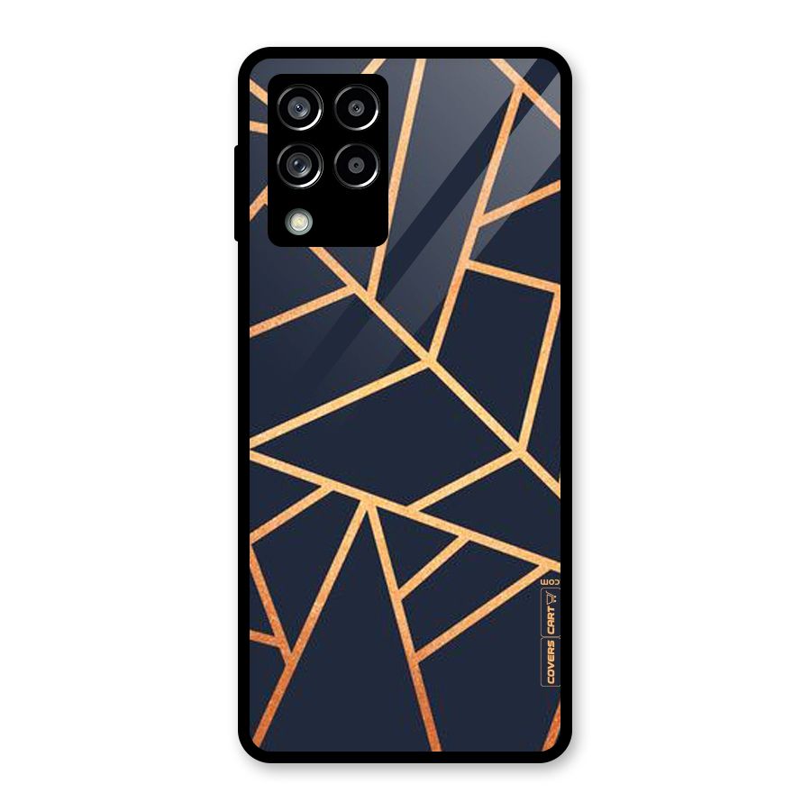 Golden Pattern Glass Back Case for Galaxy M53 5G