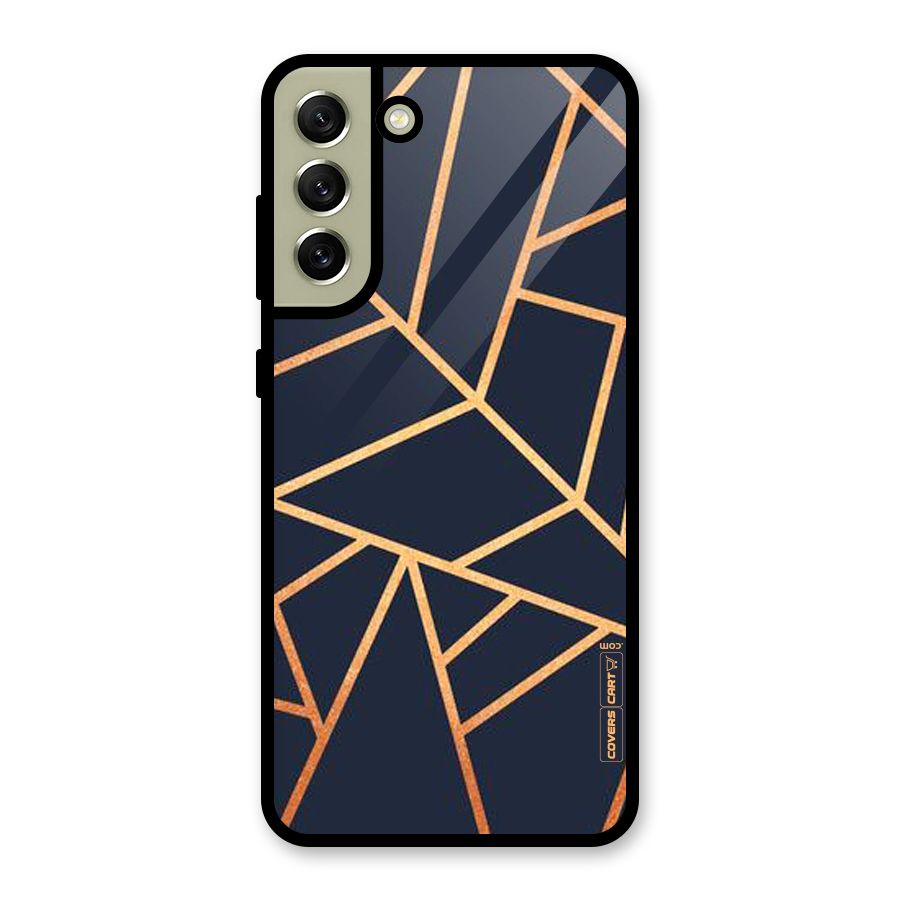 Golden Pattern Glass Back Case for Galaxy S21 FE 5G