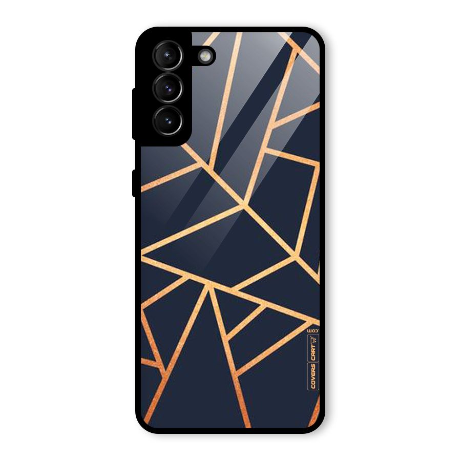 Golden Pattern Glass Back Case for Galaxy S21 Plus
