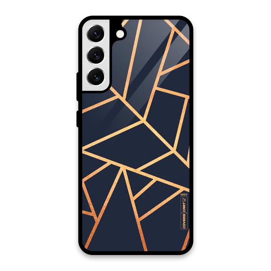 Golden Pattern Glass Back Case for Galaxy S22 Plus 5G