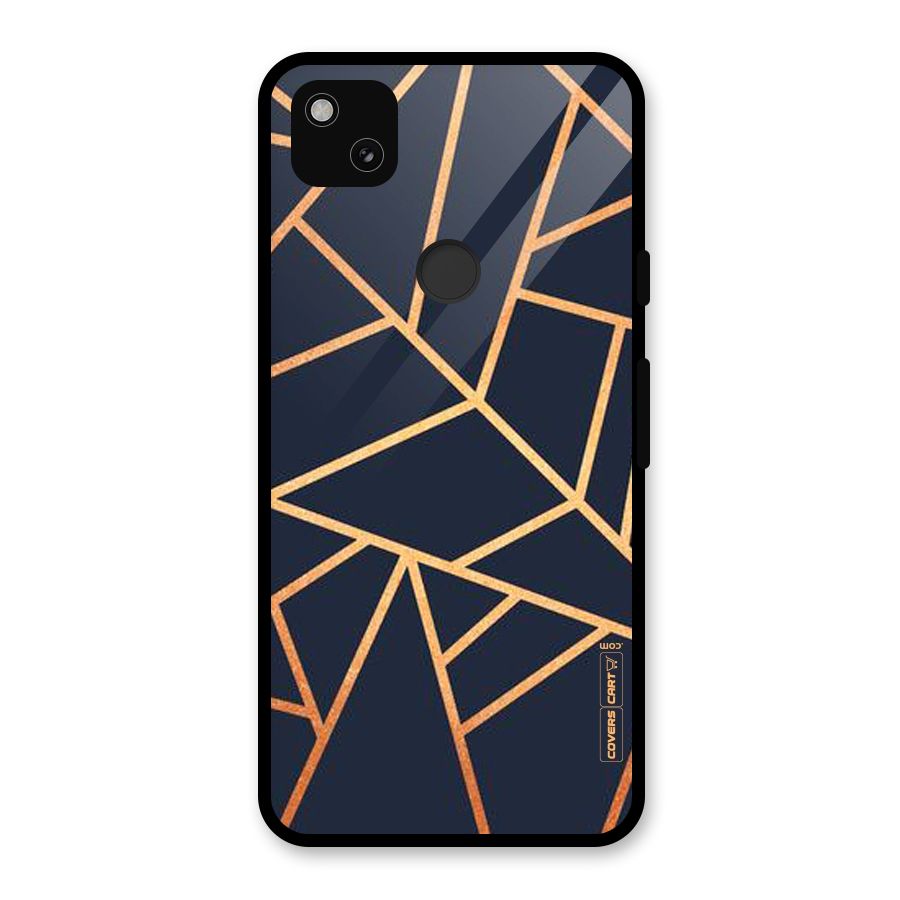 Golden Pattern Glass Back Case for Google Pixel 4a