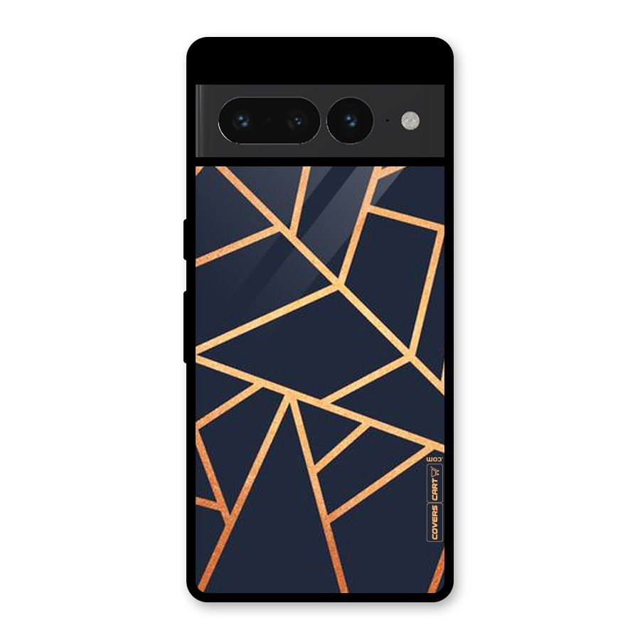Golden Pattern Glass Back Case for Google Pixel 7 Pro