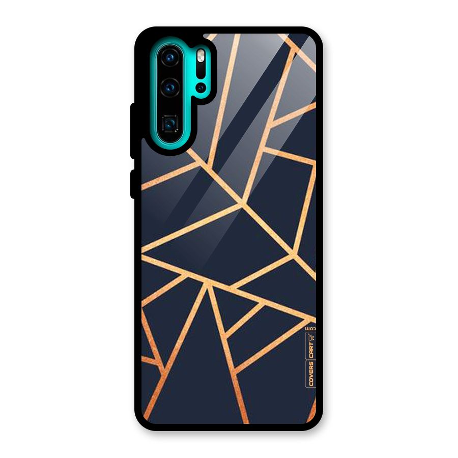 Golden Pattern Glass Back Case for Huawei P30 Pro