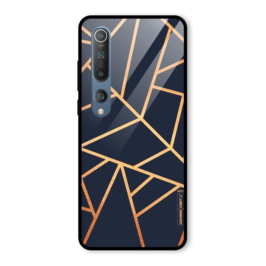 Golden Pattern Glass Back Case for Mi 10