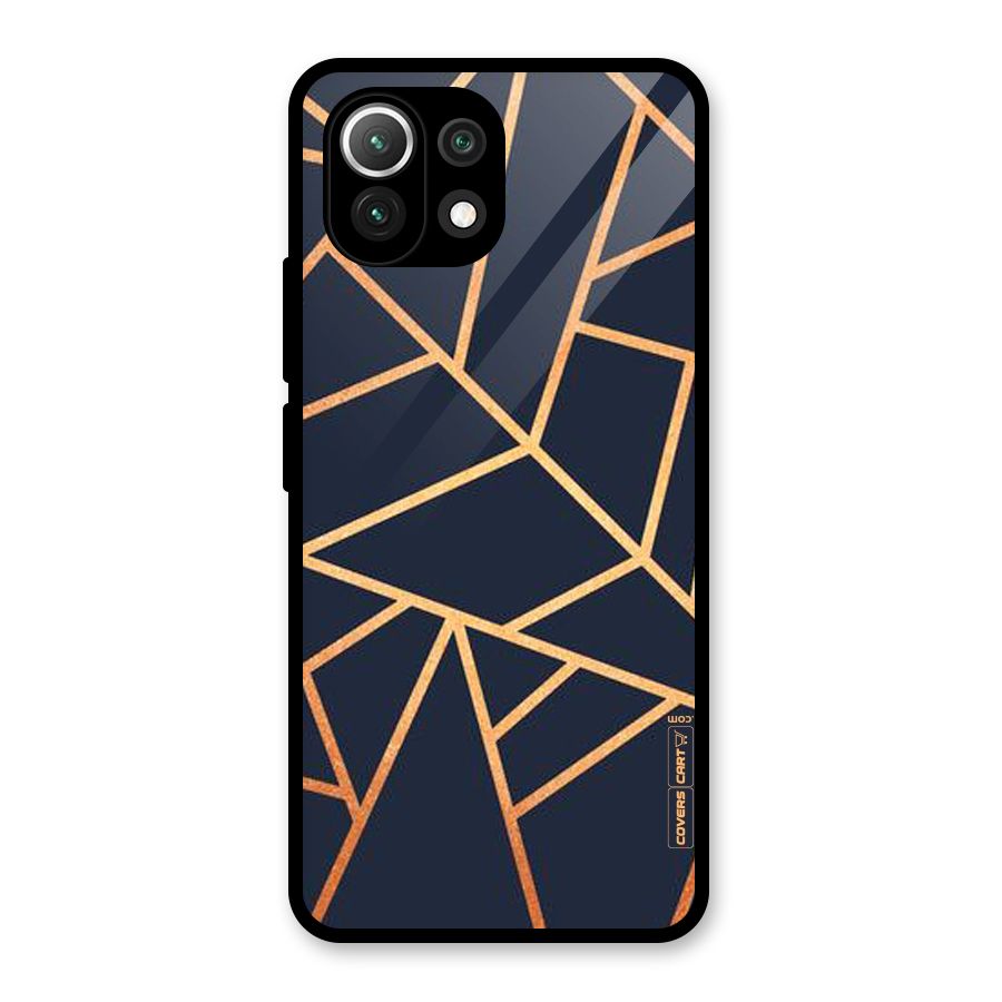 Golden Pattern Glass Back Case for Mi 11 Lite